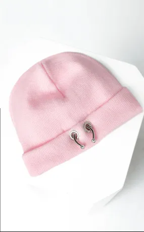 pink pierced beanie