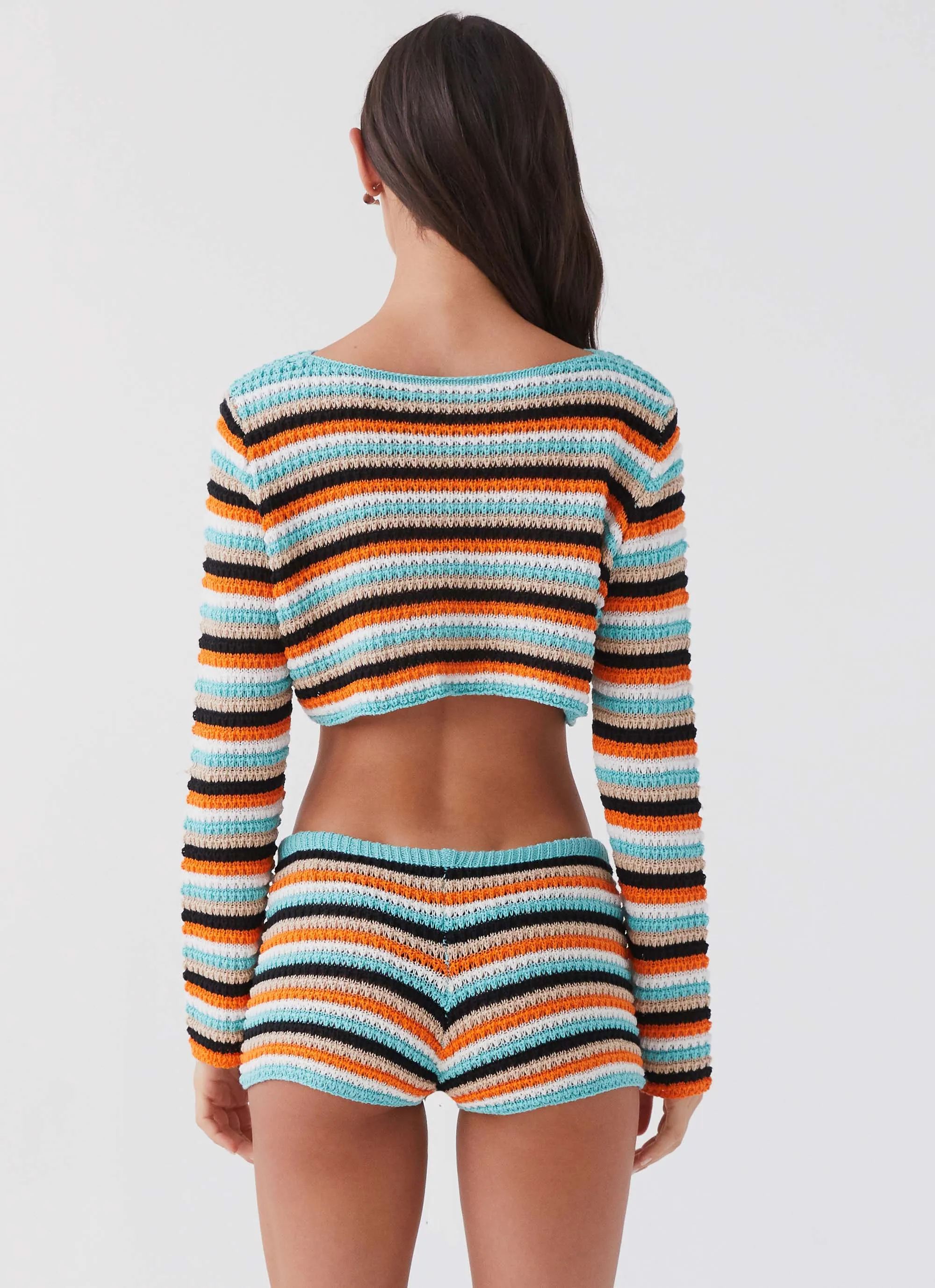 Pour It Up Crochet Mini Shorts - Neostripe