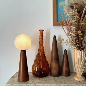 Rechargable touch cone lamp - teak style