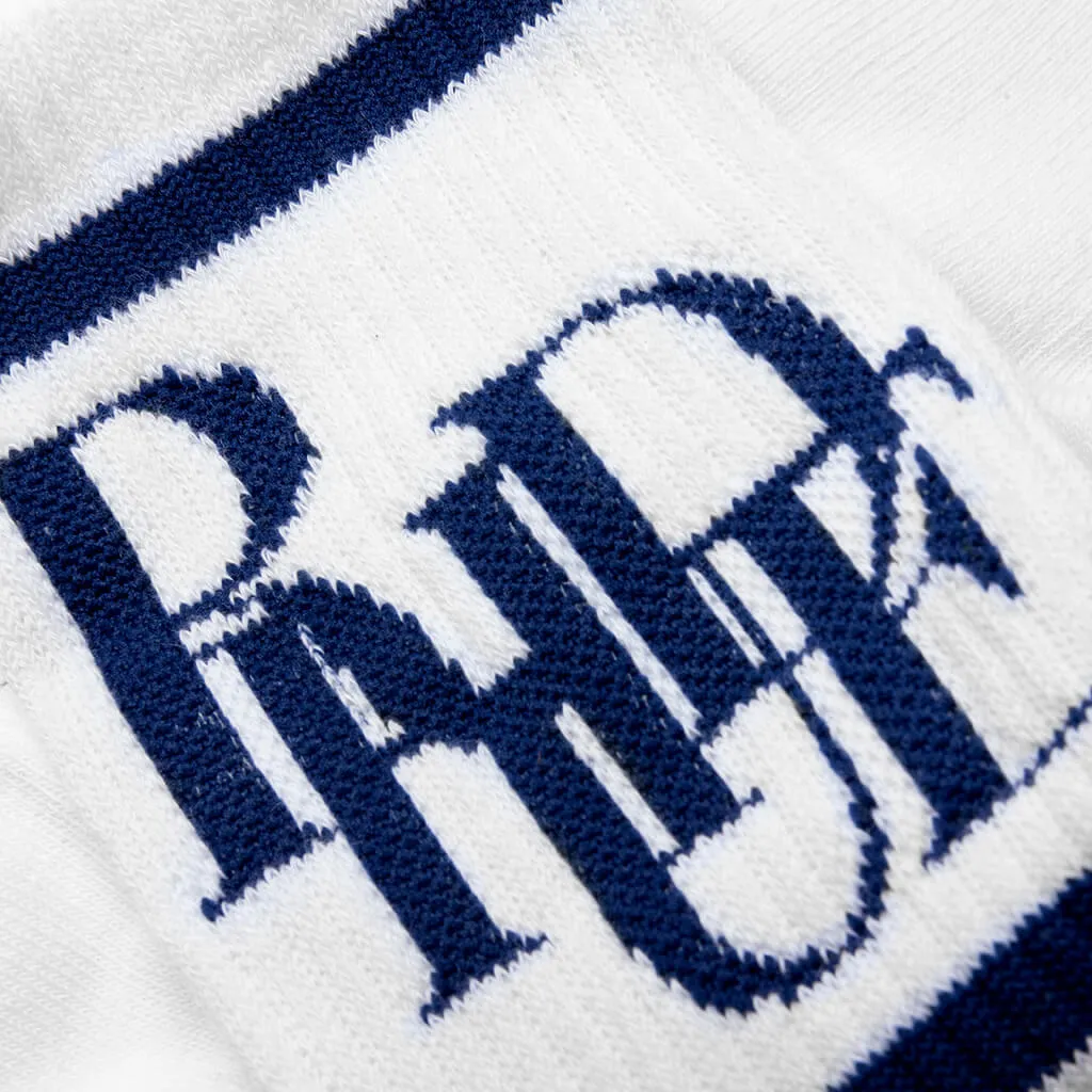 Scramble Logo Sock - White/Navy