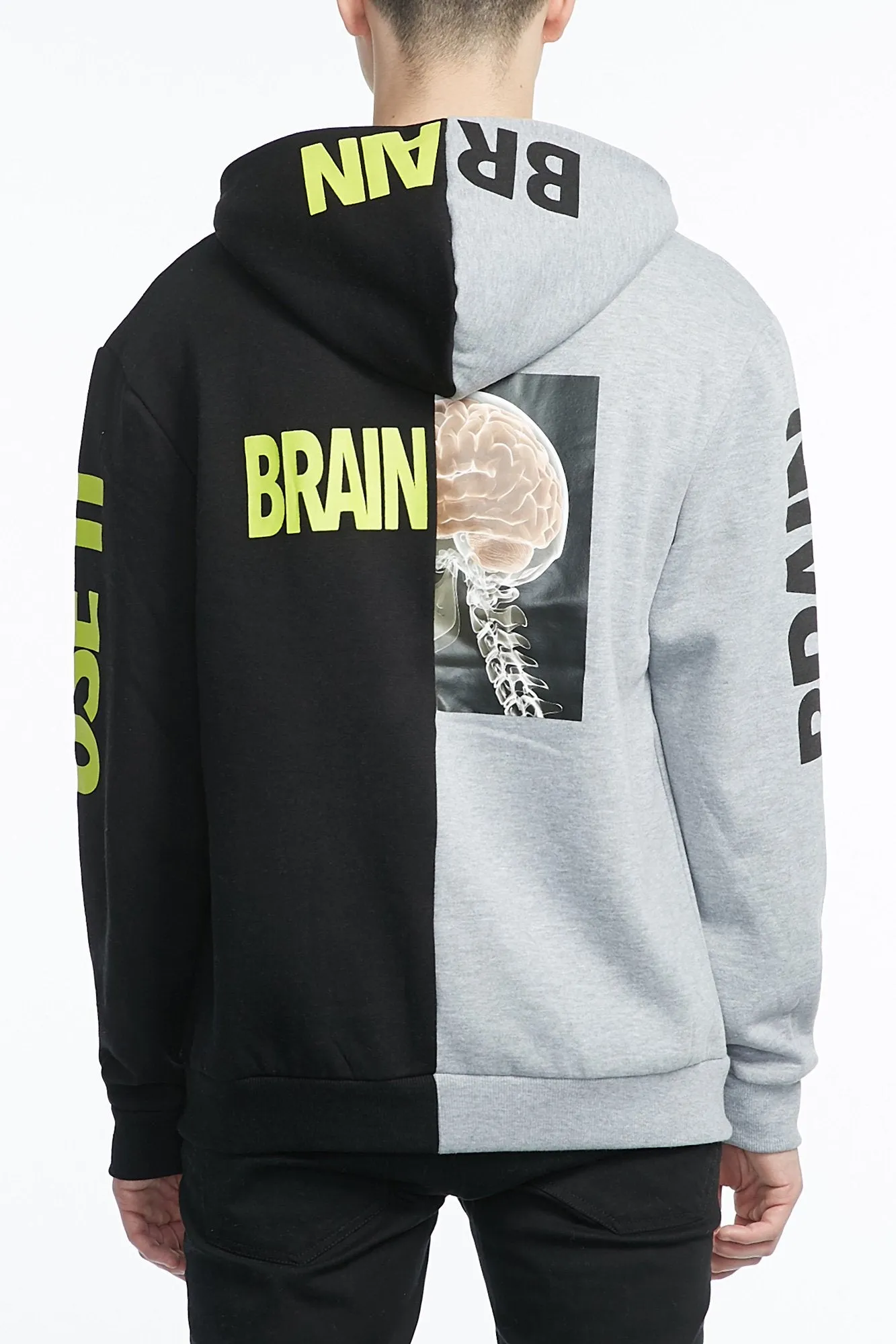 Take Cover Guys Split Brain Power Graphic Hoodie