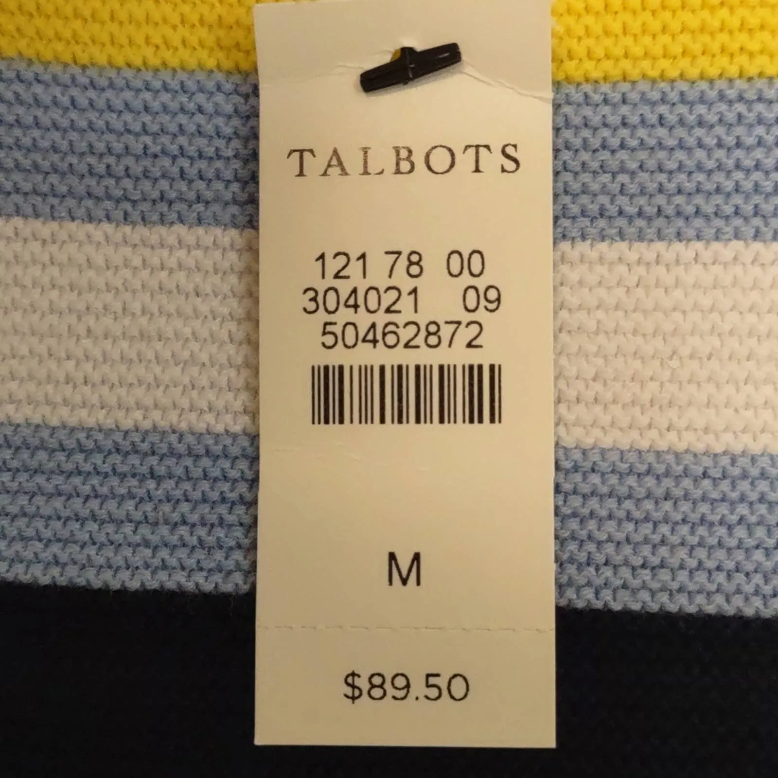 Talbots Pima Cotton Button Sleeve Sweater Medium blue