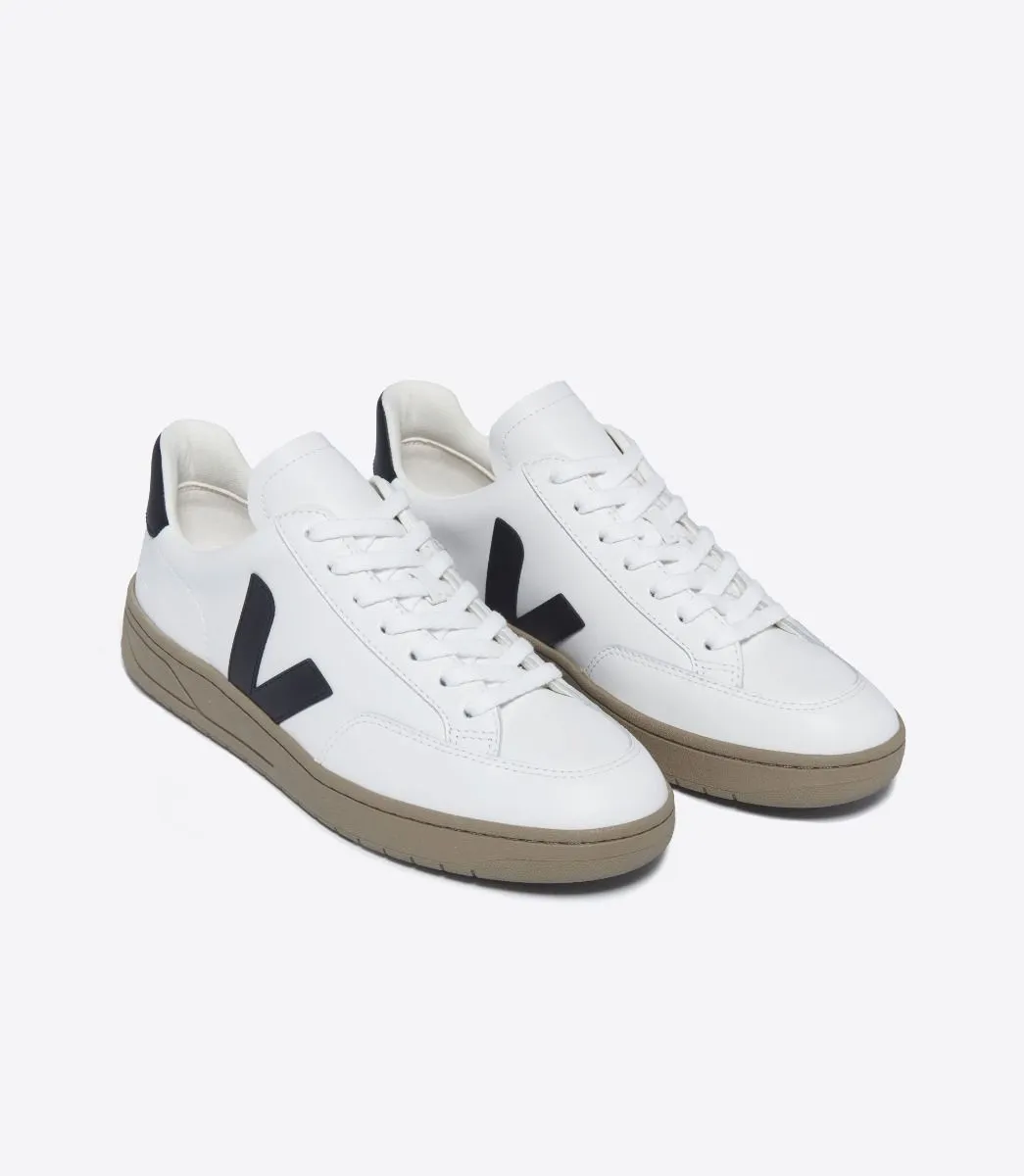 Veja Men's V-12 White Black Dune Leather Sneaker