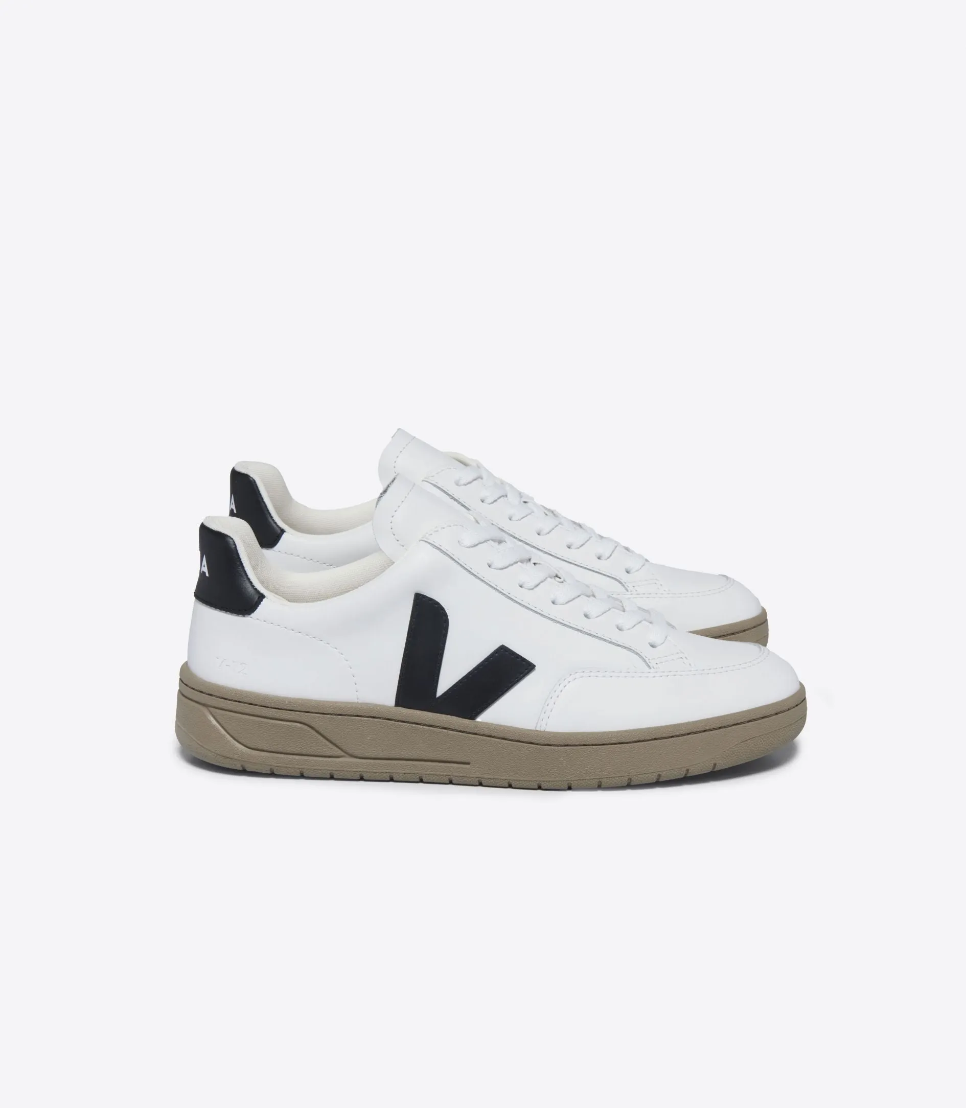 Veja Men's V-12 White Black Dune Leather Sneaker