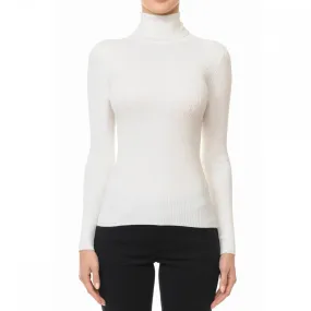 Women's Ribbed Knit Texture High Neck Long Sleeve Pullover Sweater (FWT1120)